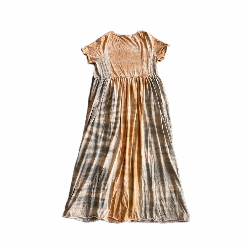 Easel Peach Gray Tie Dye Short Sleeve T-Shirt Maxi Dress Women's Size Small